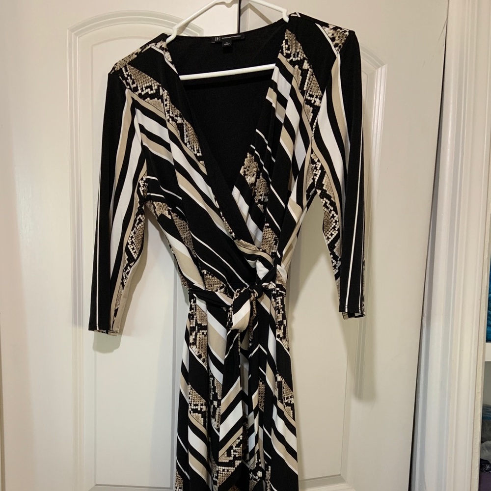 INC Faux Wrap Dress Large Petite LP
